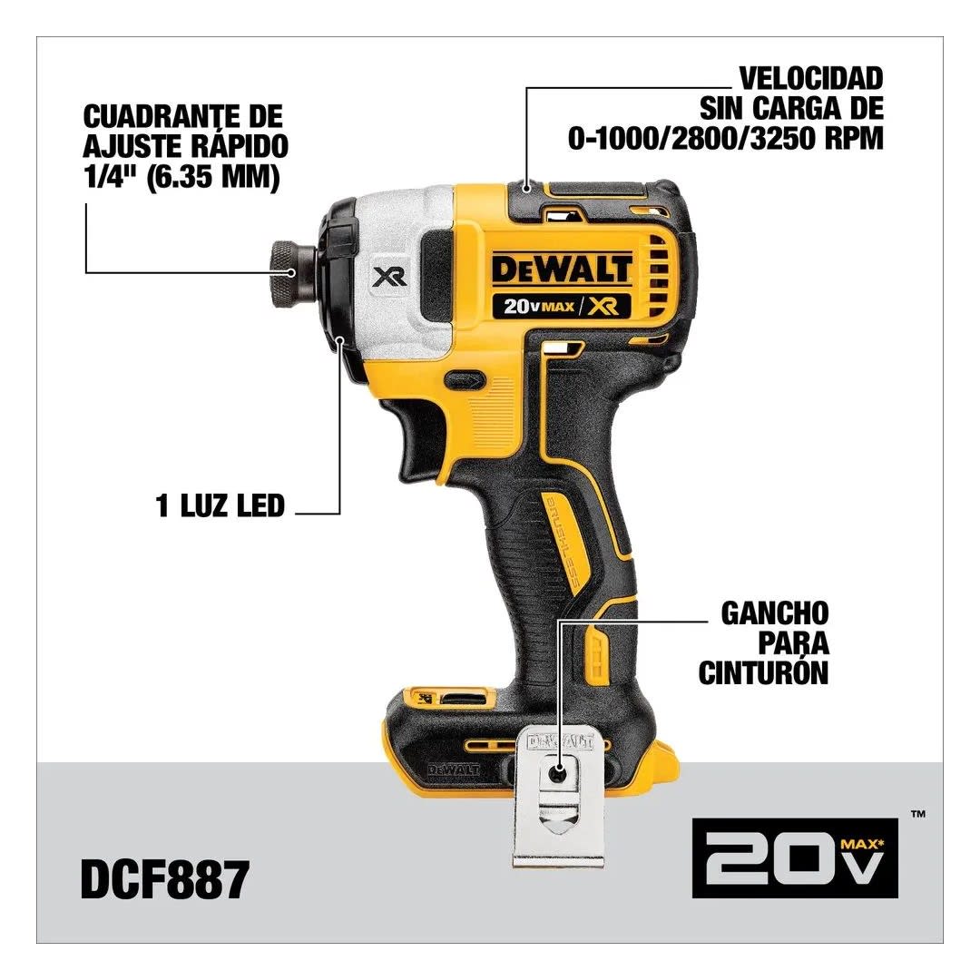 TALADRO PERCUTOR 1/2'' + ATORNILLADOR DE IMPACTO 1/4'' BRUSHLESS DEWALT1