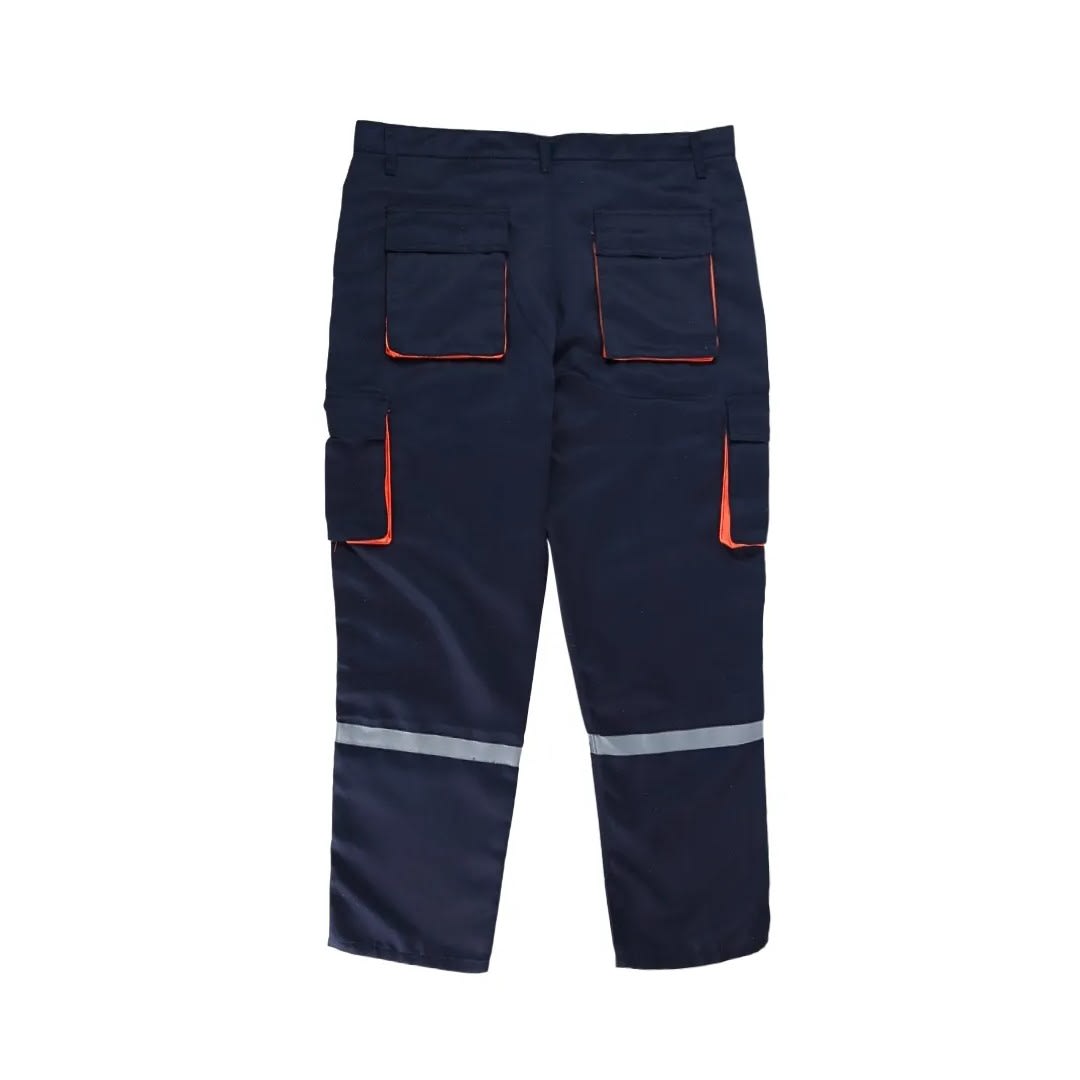 PANTALON DE TRABAJO DRILL TEC MULTIBOLSILLO AZUL-NARANJA TALLA L WERKEN5