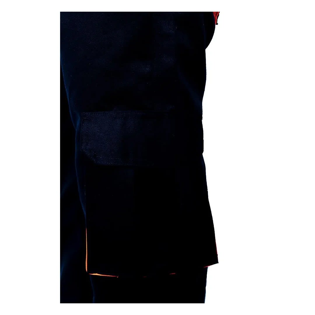 PANTALON DE TRABAJO DRILL TEC MULTIBOLSILLO AZUL-NARANJA TALLA L WERKEN6
