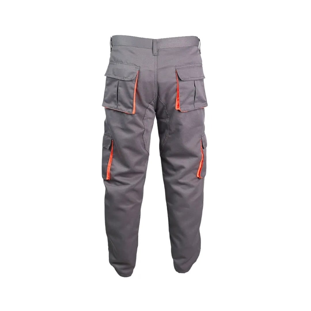 PANTALON DE TRABAJO DRILL TEC PLOMO NARANJA MULTIBOLSILLO TALLA L WERKEN1