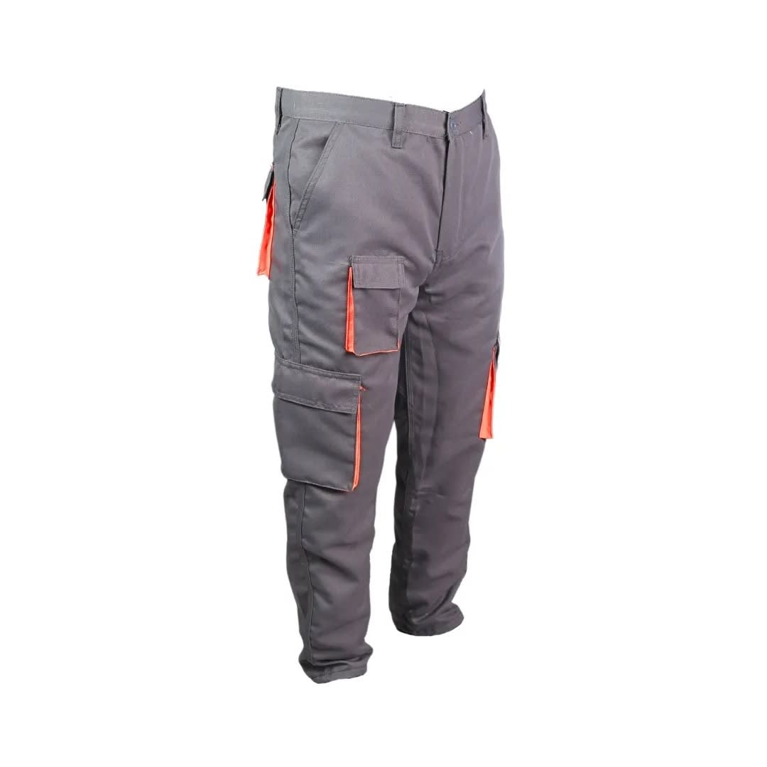 PANTALON DE TRABAJO DRILL TEC PLOMO NARANJA MULTIBOLSILLO TALLA L WERKEN9