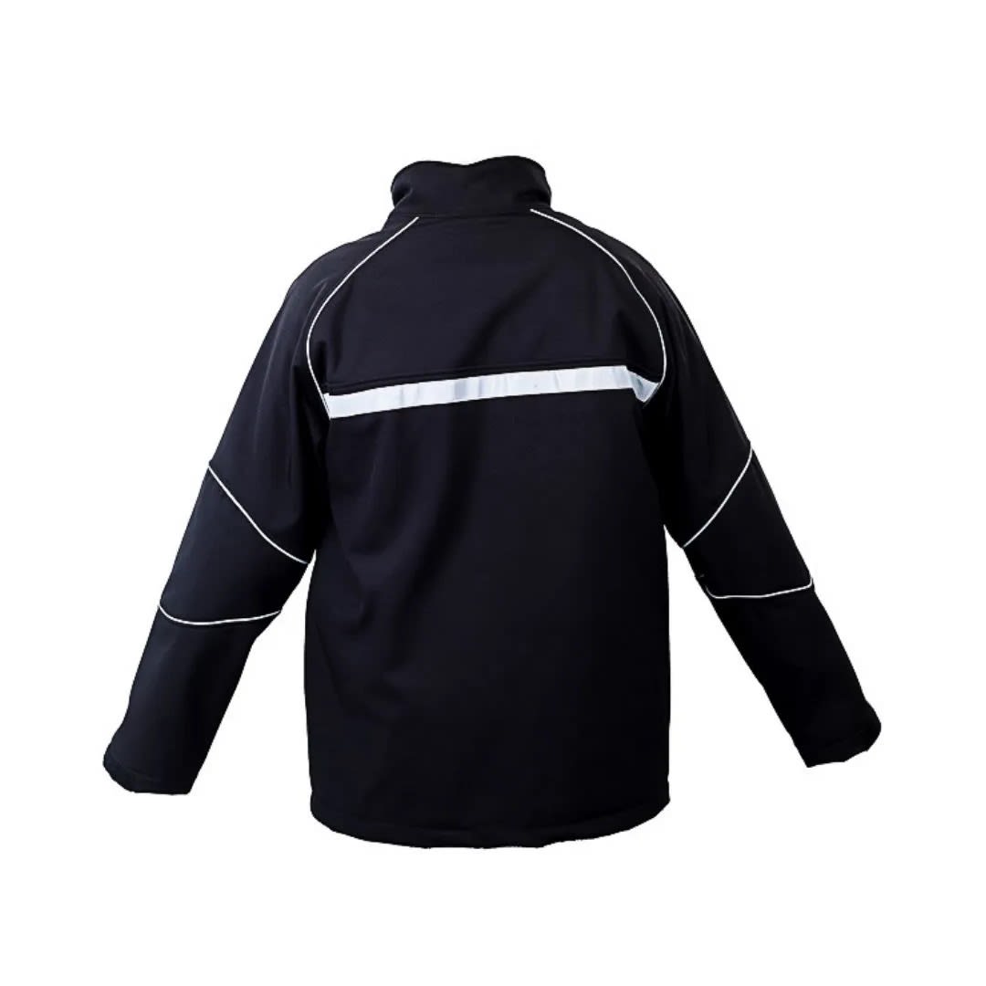 CASACA DE TRABAJO DRILL SOFTSHELL NEGRO RIBETE CINTA REFLECTIVA TALLA XL WERKEN12