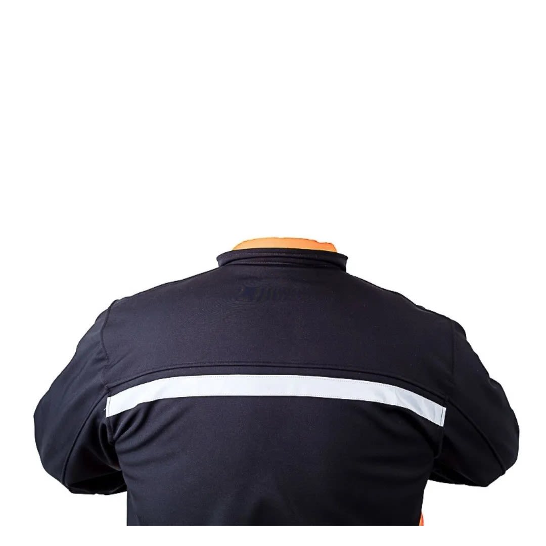 CASACA DE TRABAJO DRILL SOFT NEGRO-NARANJA CON CINTA REFLECTIVA TALLA XL WERKEN1
