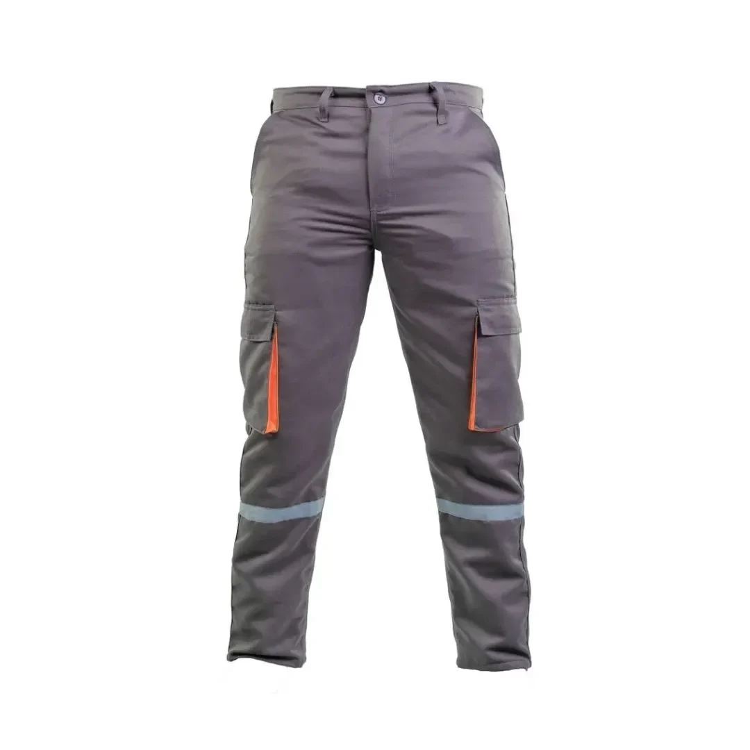 PANTALON DRILL TEC PLOMO NARANJA MULTIBOLSILLO T-XL WERKEN