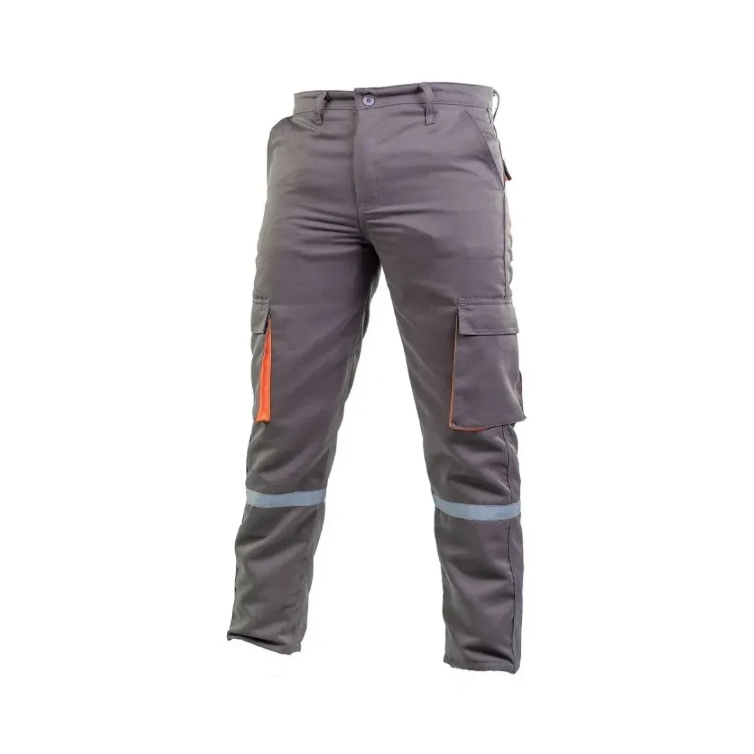 PANTALON DRILL TEC PLOMO NARANJA MULTIBOLSILLO T-XL WERKEN2