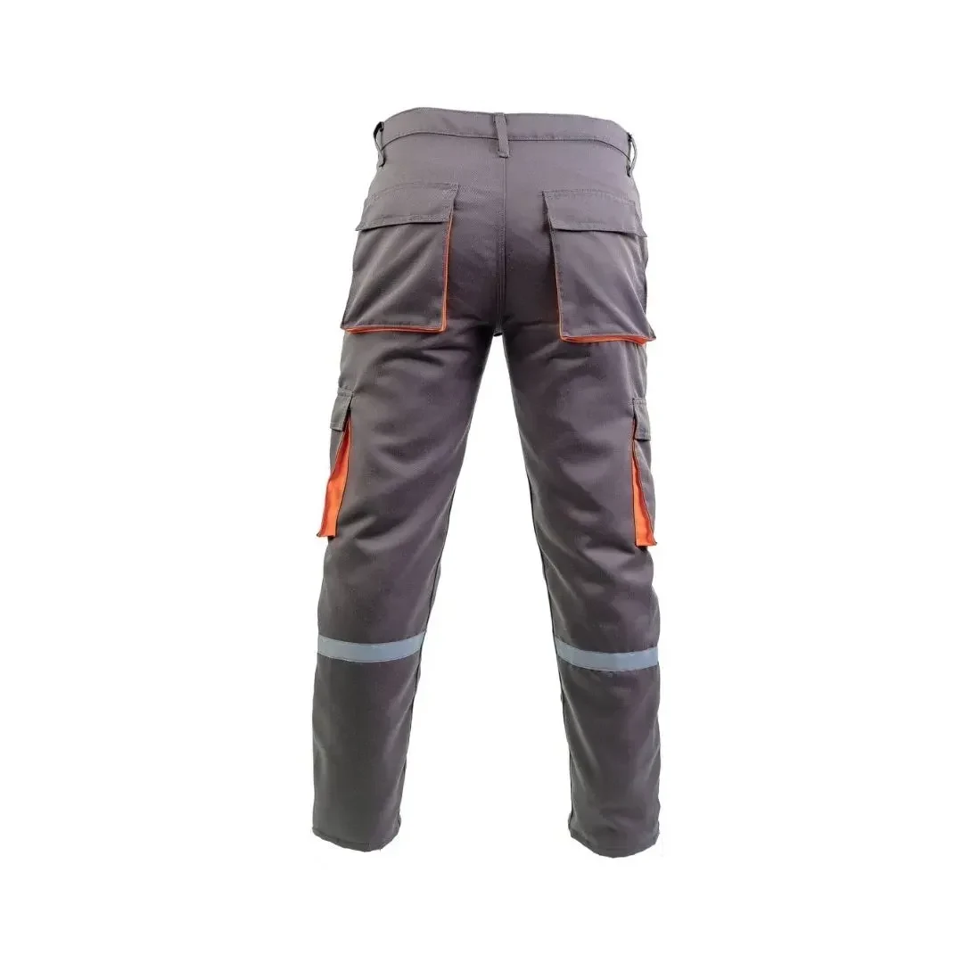 PANTALON DRILL TEC PLOMO NARANJA MULTIBOLSILLO T-XL WERKEN3