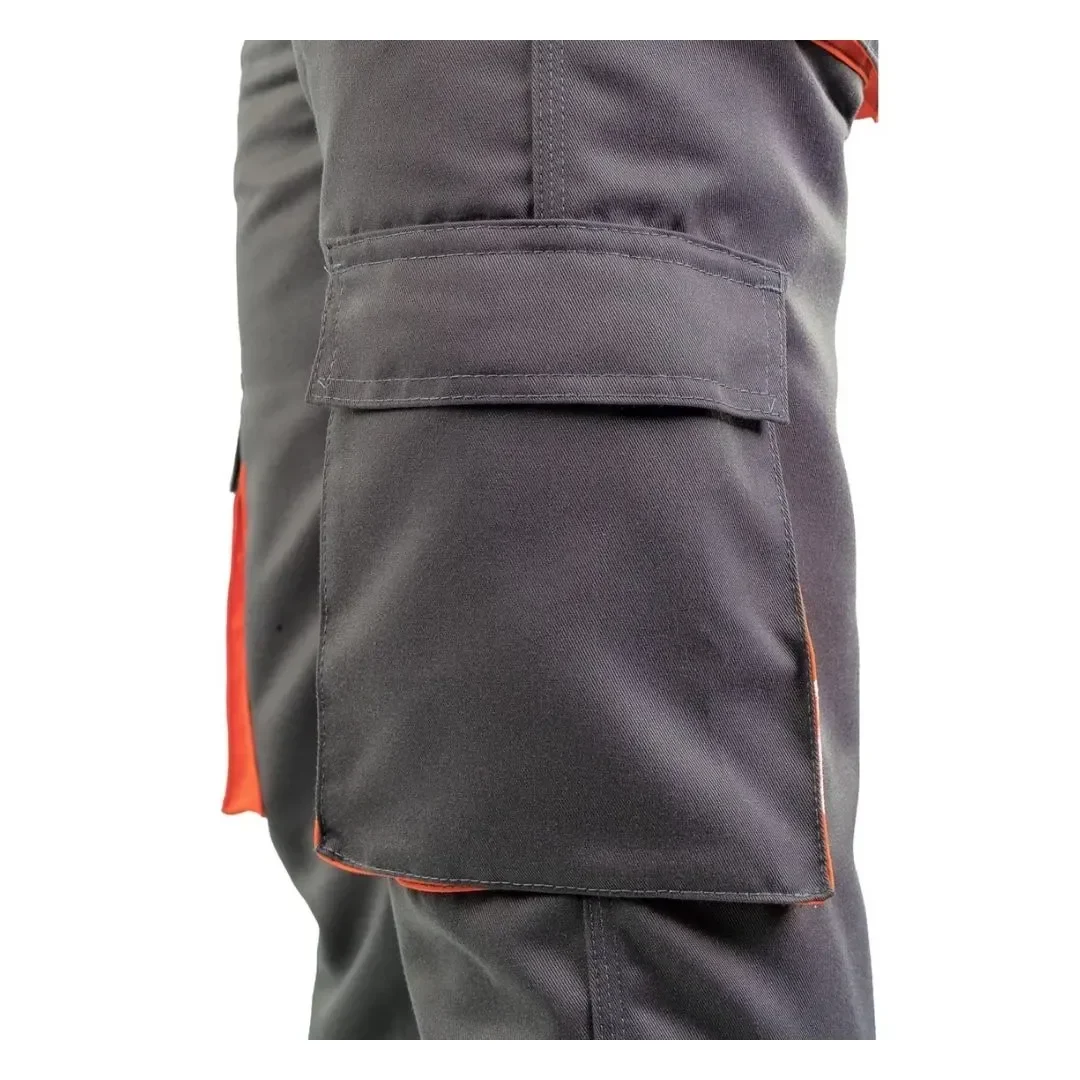 PANTALON DRILL TEC PLOMO NARANJA MULTIBOLSILLO T-XL WERKEN4