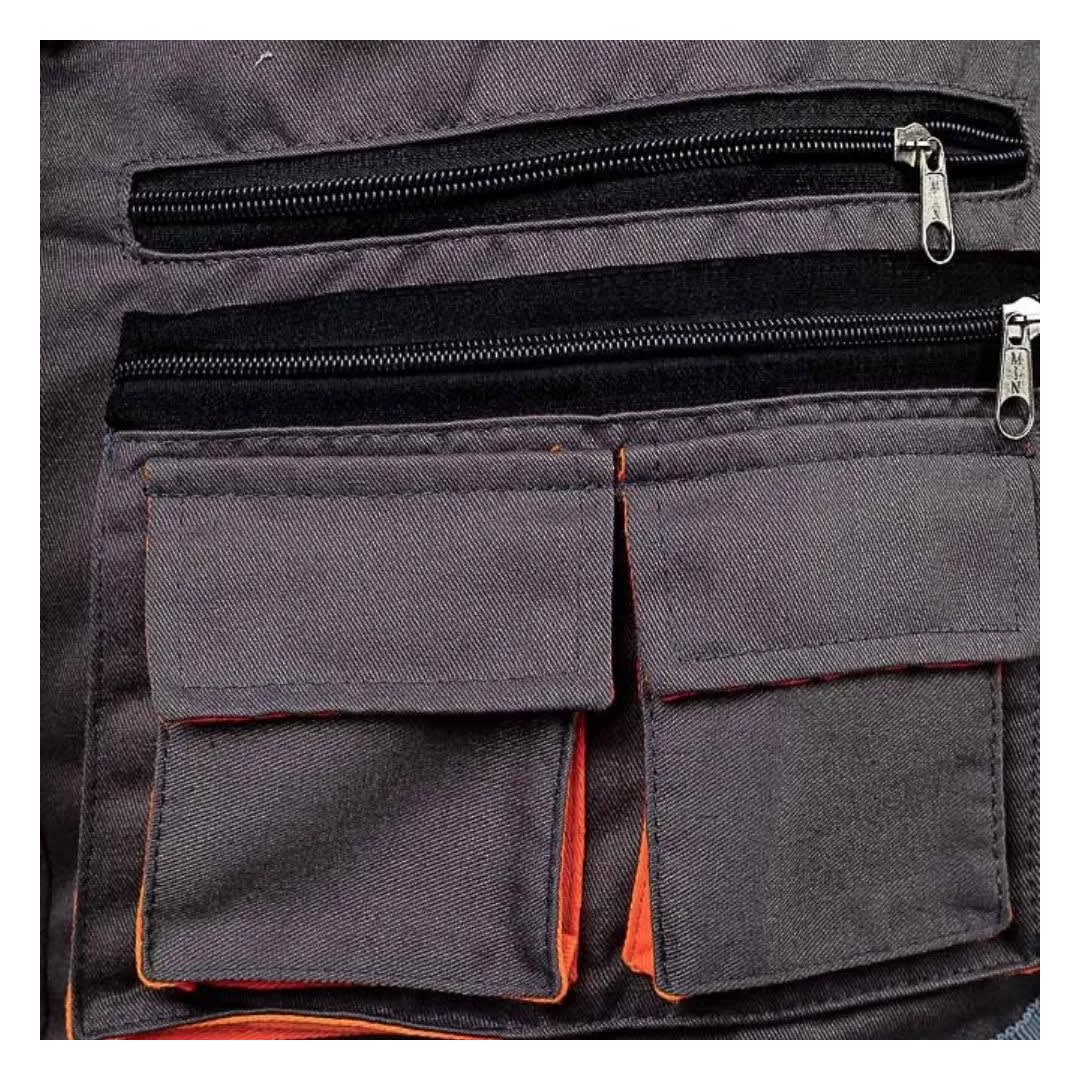 CHALECO DE TRABAJO DRILL INGENIERO MULTIBOLSILLO PLOMO-NARANJA TALLA XL WERKEN2