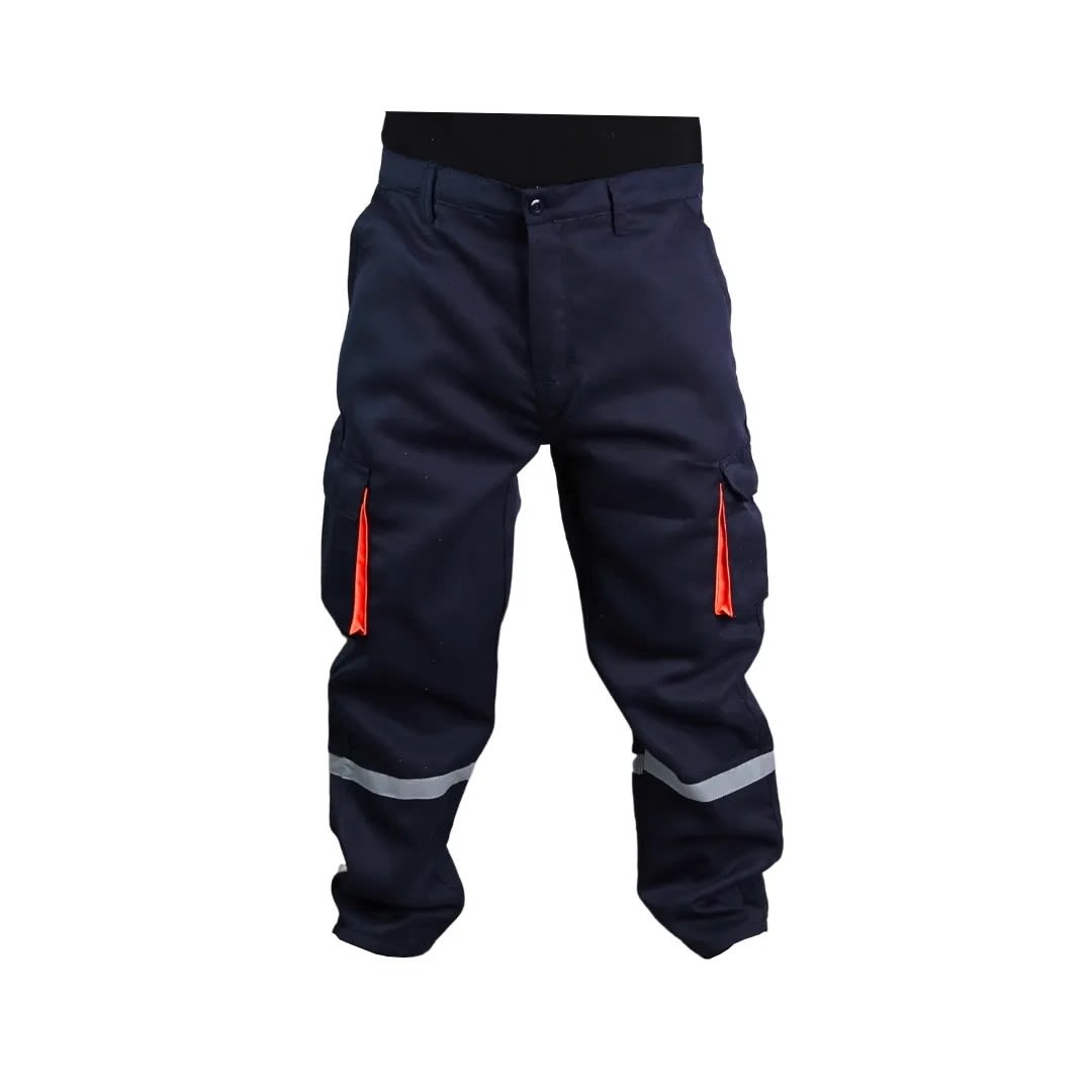 PANTALON DE TRABAJO DRILL TEC MULTIBOLSILLO AZUL-NARANJA TALLA XL WERKEN9