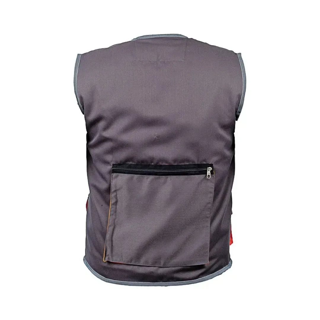 CHALECO DE TRABAJO DRILL MULTIBOLSILLO GRIS TALLA M WERKEN4