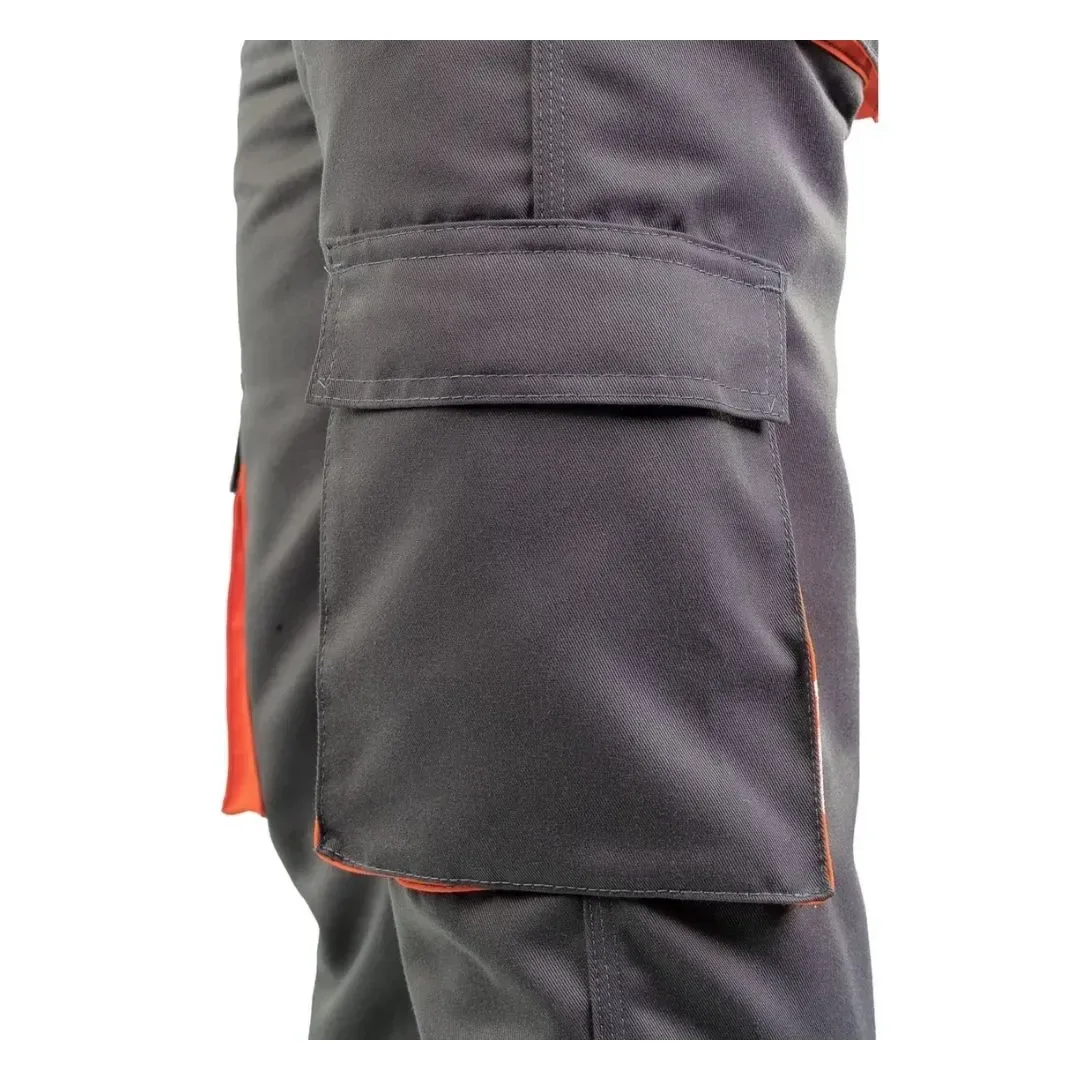 PANTALON DRILL TEC PLOMO NARANJA MULTIBOLSILLO T-M WERKEN4