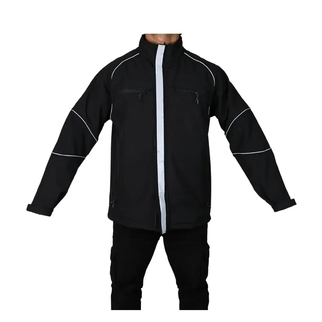 CASACA DE TRABAJO DRILL SOFTSHELL REFLECTIVA TALLA L NEGRO WERKEN8