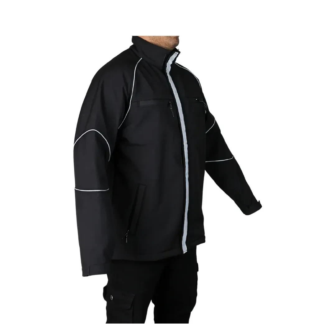 CASACA DE TRABAJO DRILL SOFTSHELL REFLECTIVA TALLA L NEGRO WERKEN9