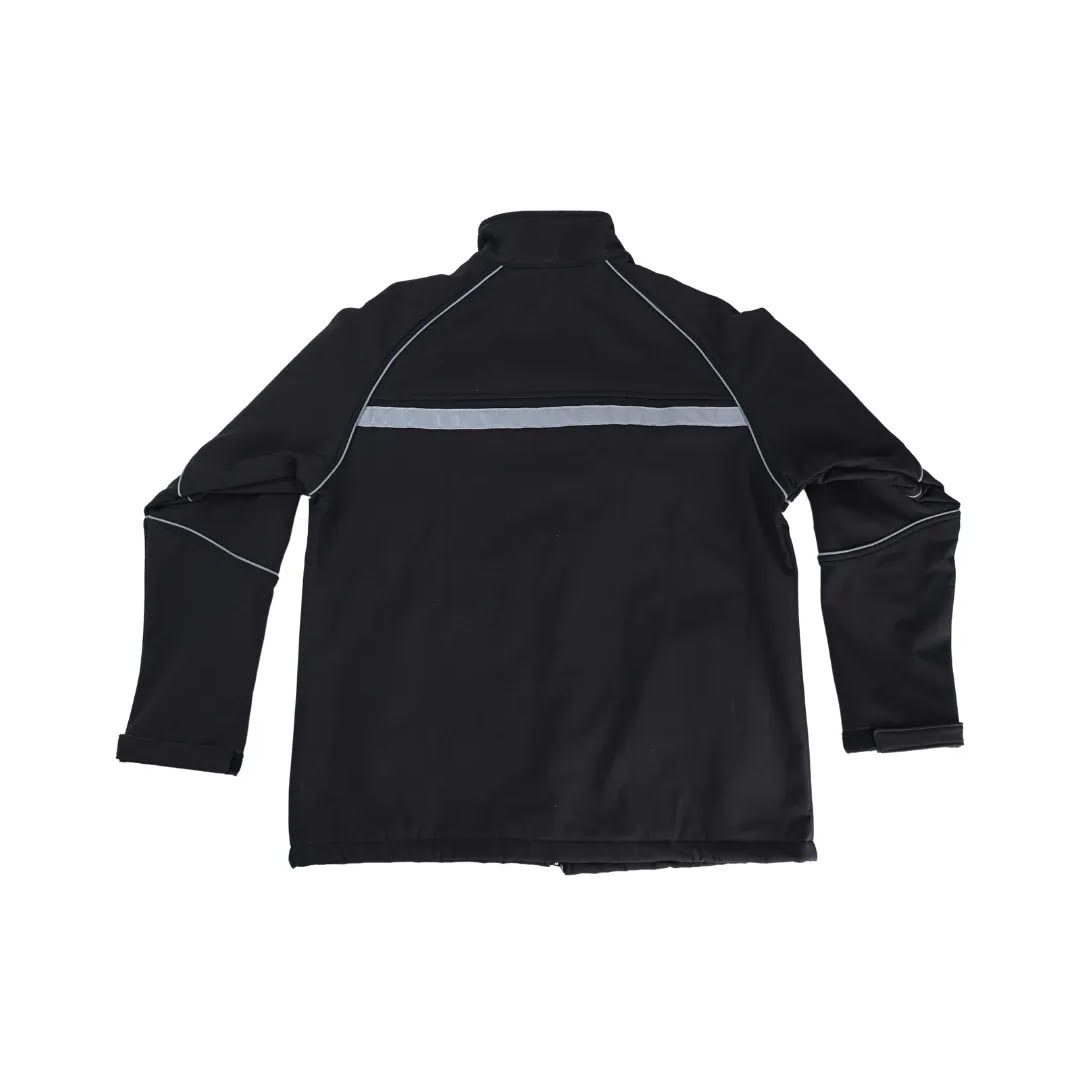 CASACA DE TRABAJO DRILL SOFTSHELL NEGRO RIBETE CINTA REFLECTIVA TALLA L WERKEN11