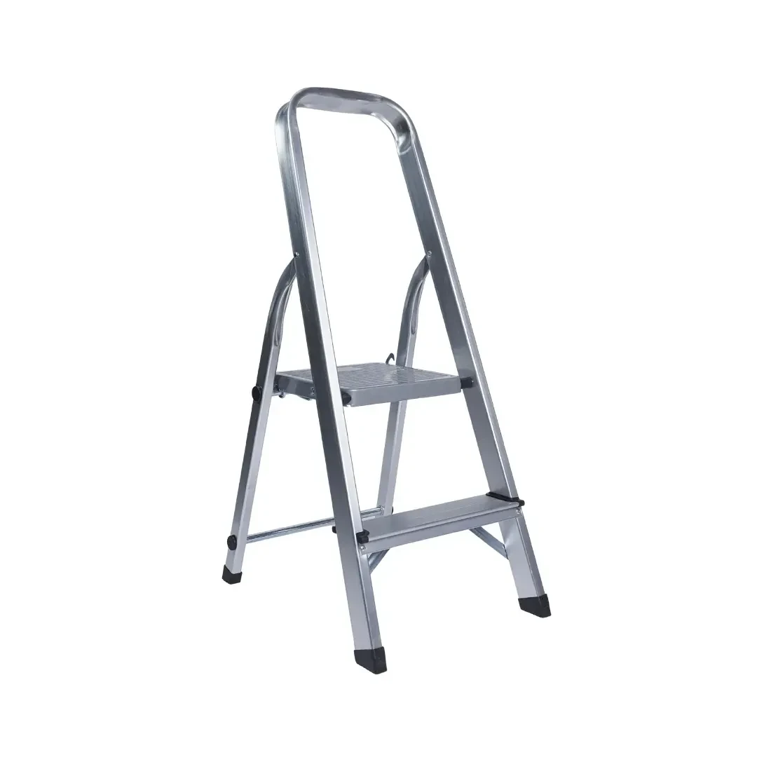 ESCALERA TIJERA 2 PASOS ALUMINIO PLATAFORMA PLATA WERKEN
