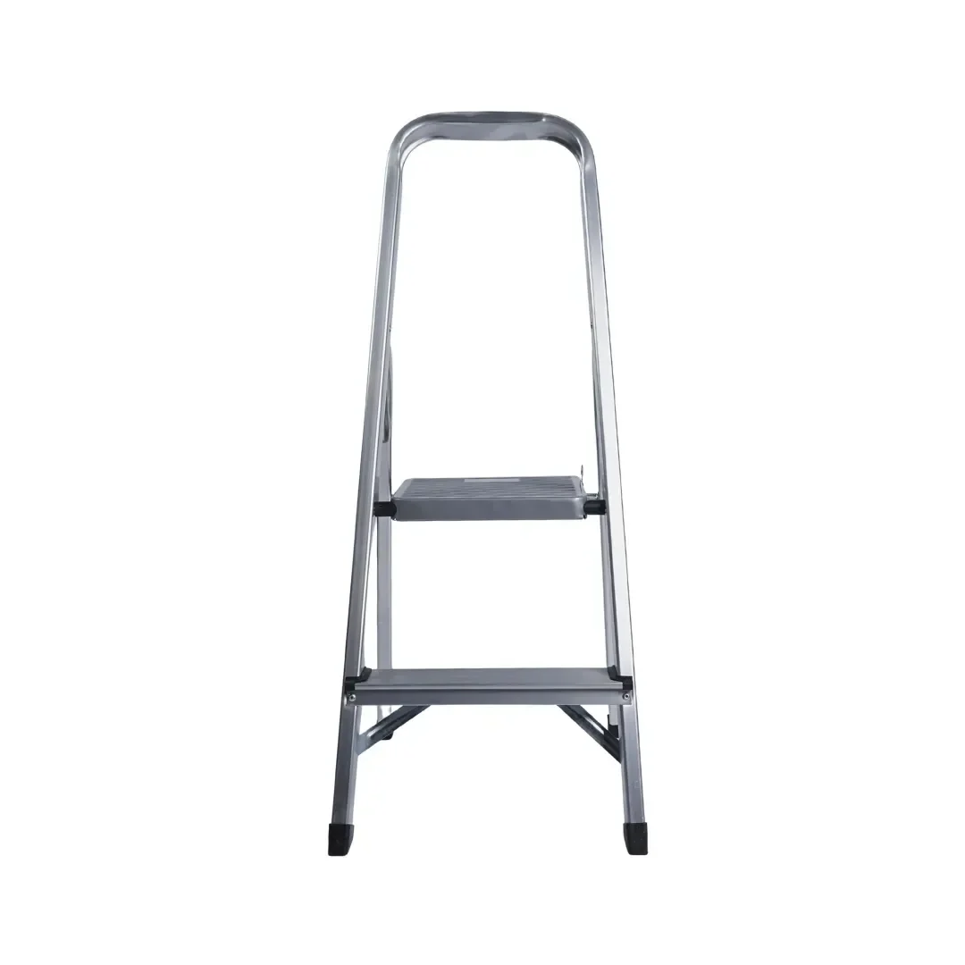 ESCALERA TIJERA 2 PASOS ALUMINIO PLATAFORMA PLATA WERKEN3