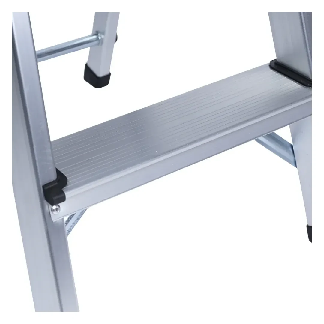 ESCALERA TIJERA 2 PASOS ALUMINIO PLATAFORMA PLATA WERKEN8