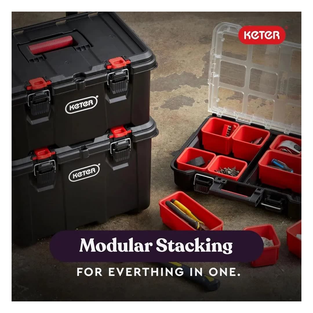 TORRE CAJAS DE HERRAMIENTAS STACK&ROLL 3 EN 1 NEGRO/ROJO KETER3
