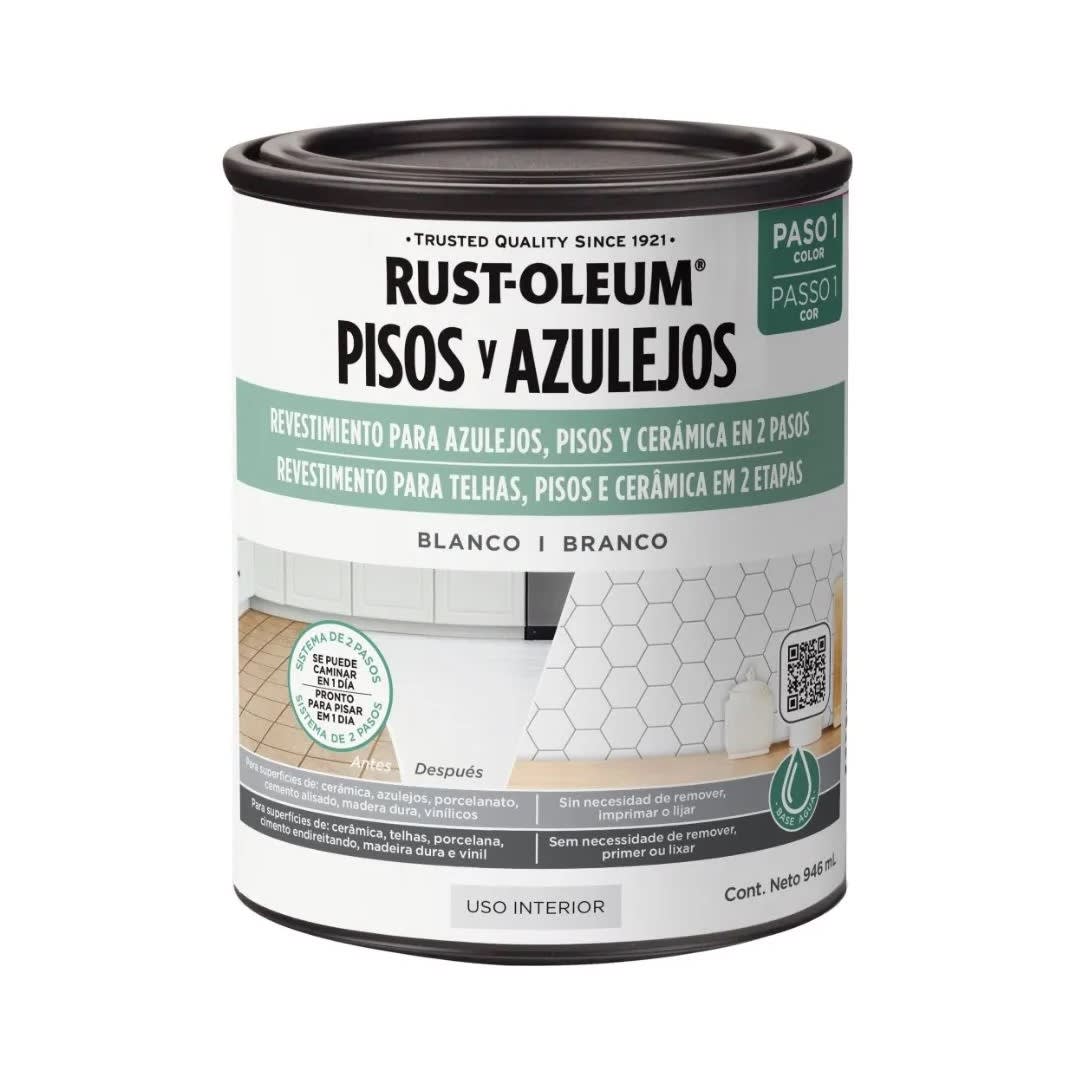 PINTURA PARA PISOS Y AZULEJOS BASE BLANCA 946ML RUST OLEUM1