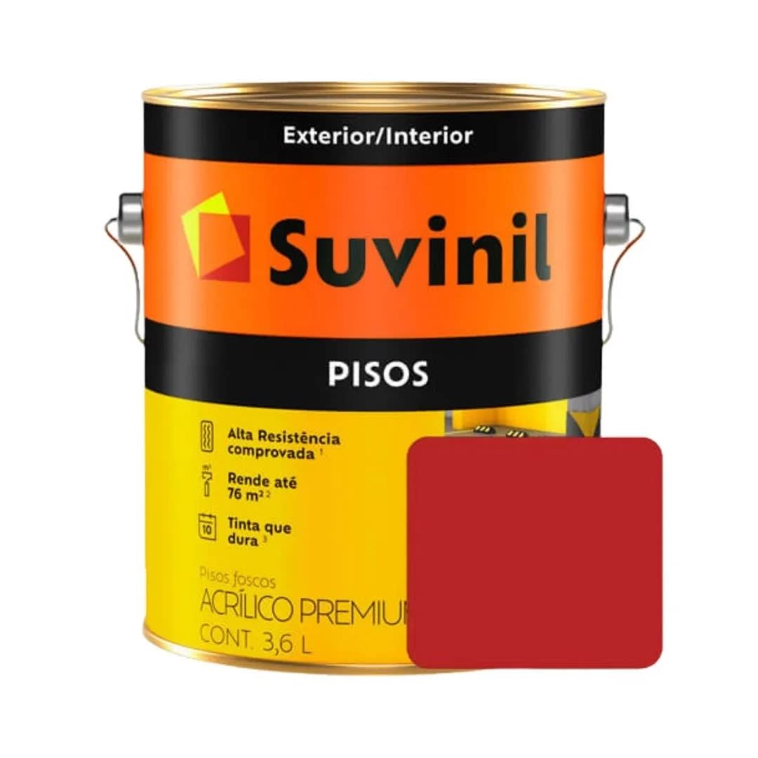 PINTURA PARA PISOS ROJO 3.6 LITROS SUVINIL