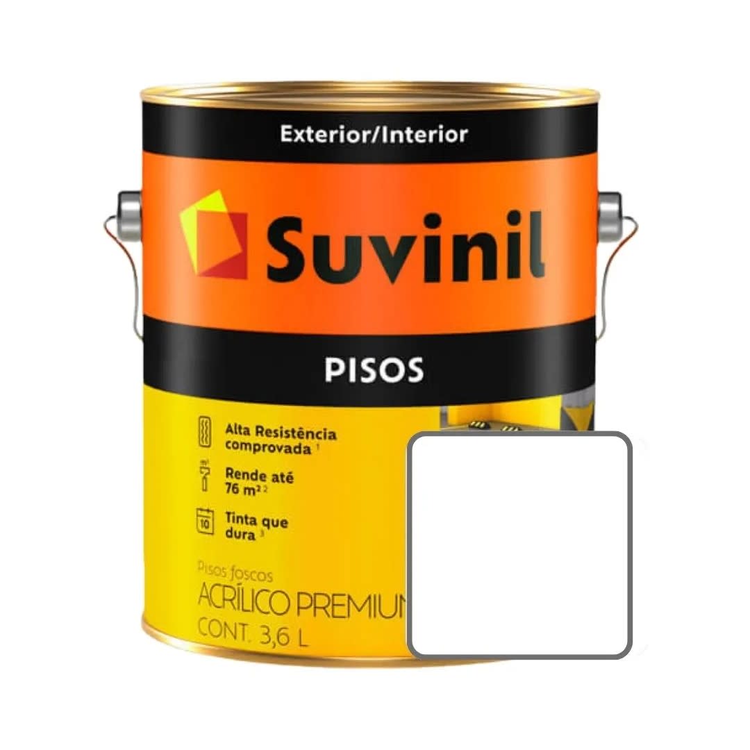 PINTURA PARA PISOS BLANCO NIEVE 3.6 LITROS SUVINIL