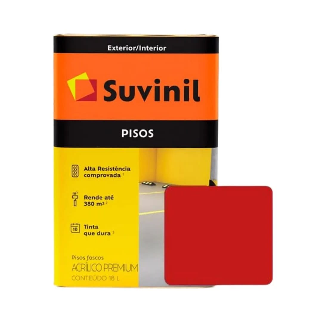 PINTURA PARA PISOS ROJO 18 LITROS SUVINIL