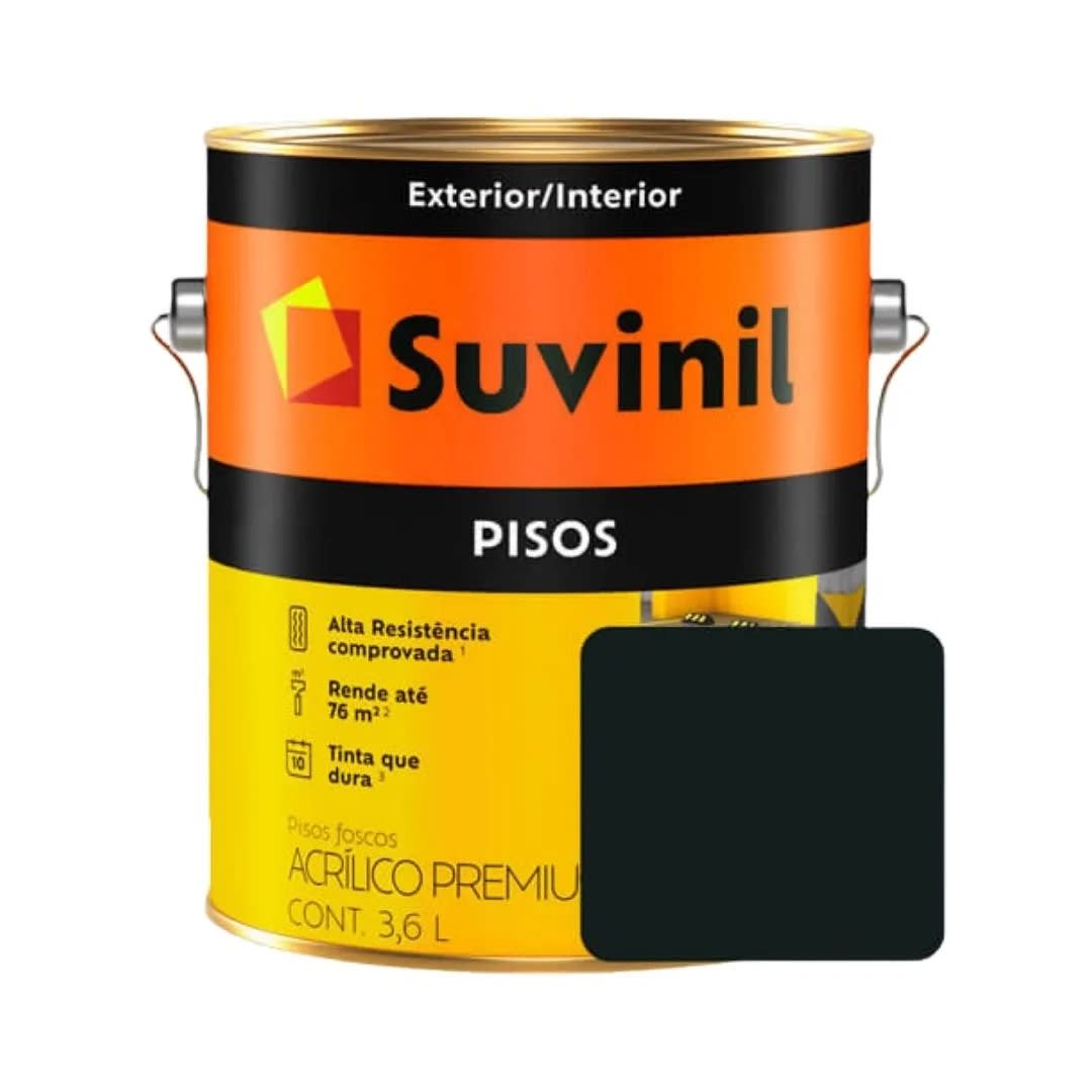 PINTURA PARA PISOS NEGRO 3.6 LITROS SUVINIL