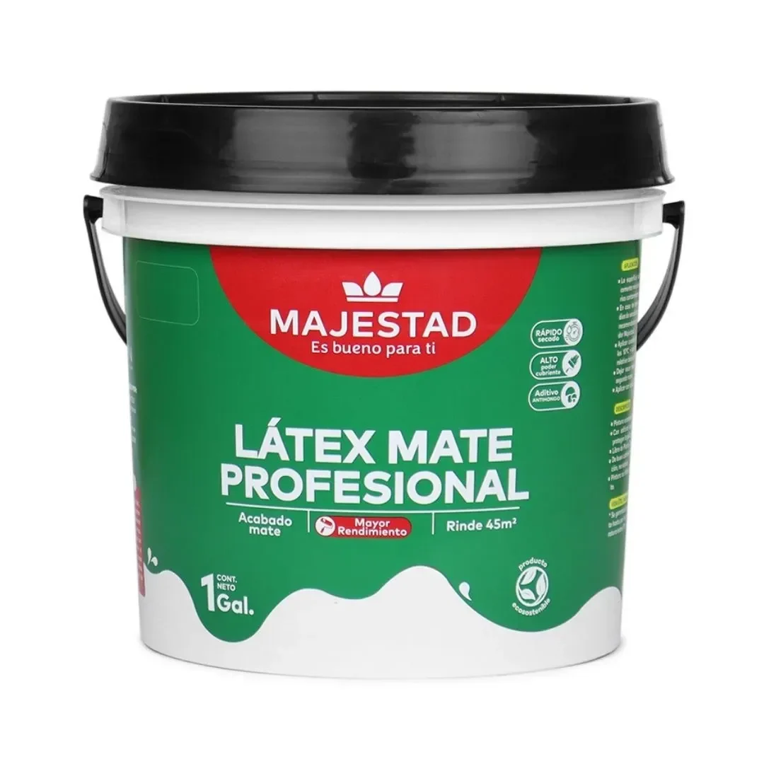 PINTURA LATEX PROFESIONAL MATE GRIS PERLA 1 GALON MAJESTAD2