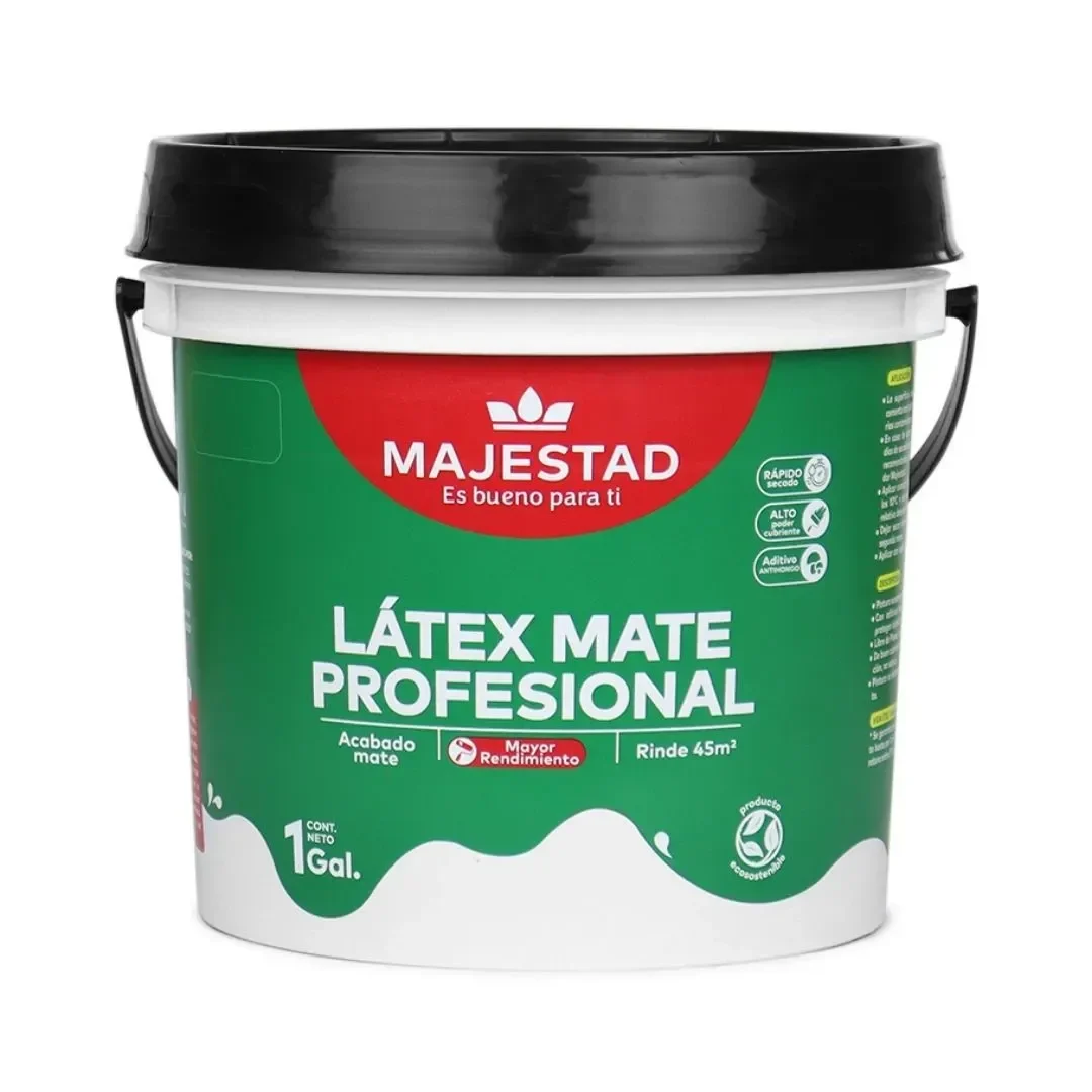 PINTURA LATEX PROFESIONAL MATE BLANCO HUMO 1 GALON MAJESTAD2