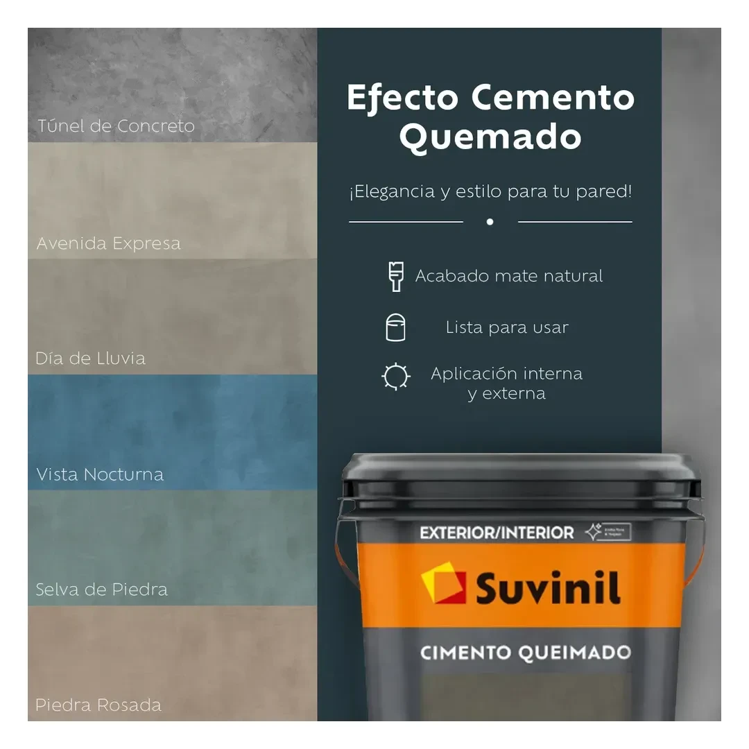 PINTURA EFECTO CEMENTO QUEMADO AVENIDA EXPRESA 5KG SUVINIL3