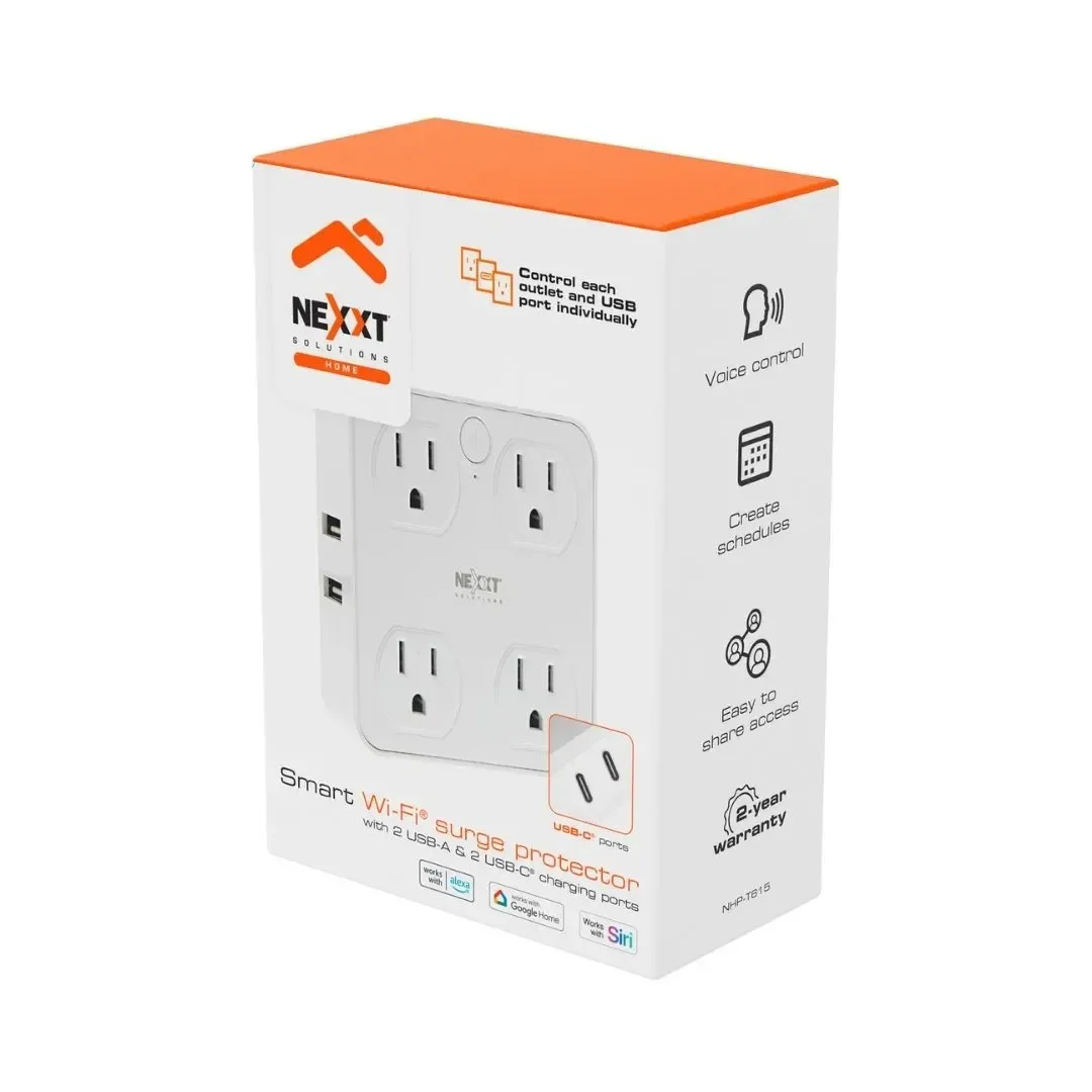 ENCHUFE SMART 4 TOMAS 2 USB-A Y 2 USB-C NEXXT SM2