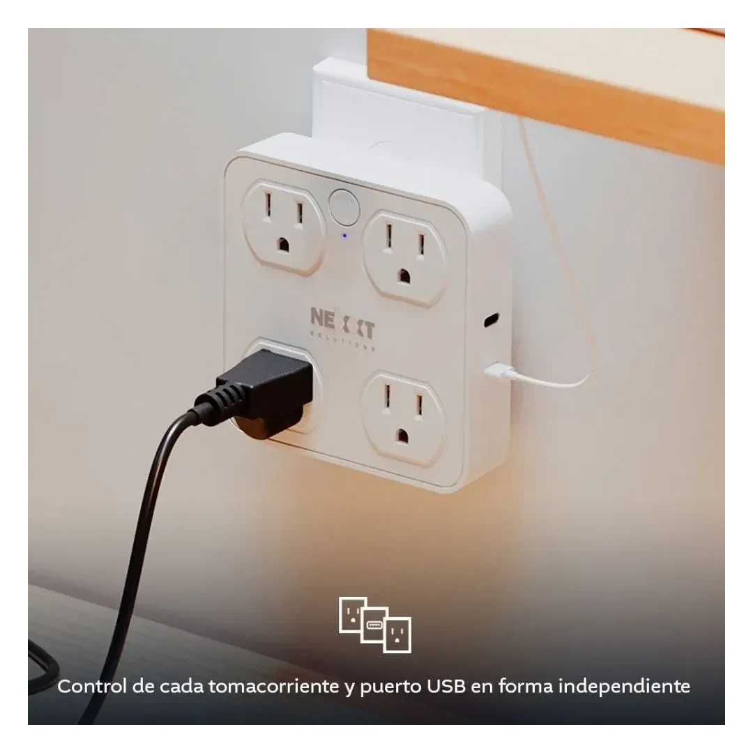 ENCHUFE SMART 4 TOMAS 2 USB-A Y 2 USB-C NEXXT SM4