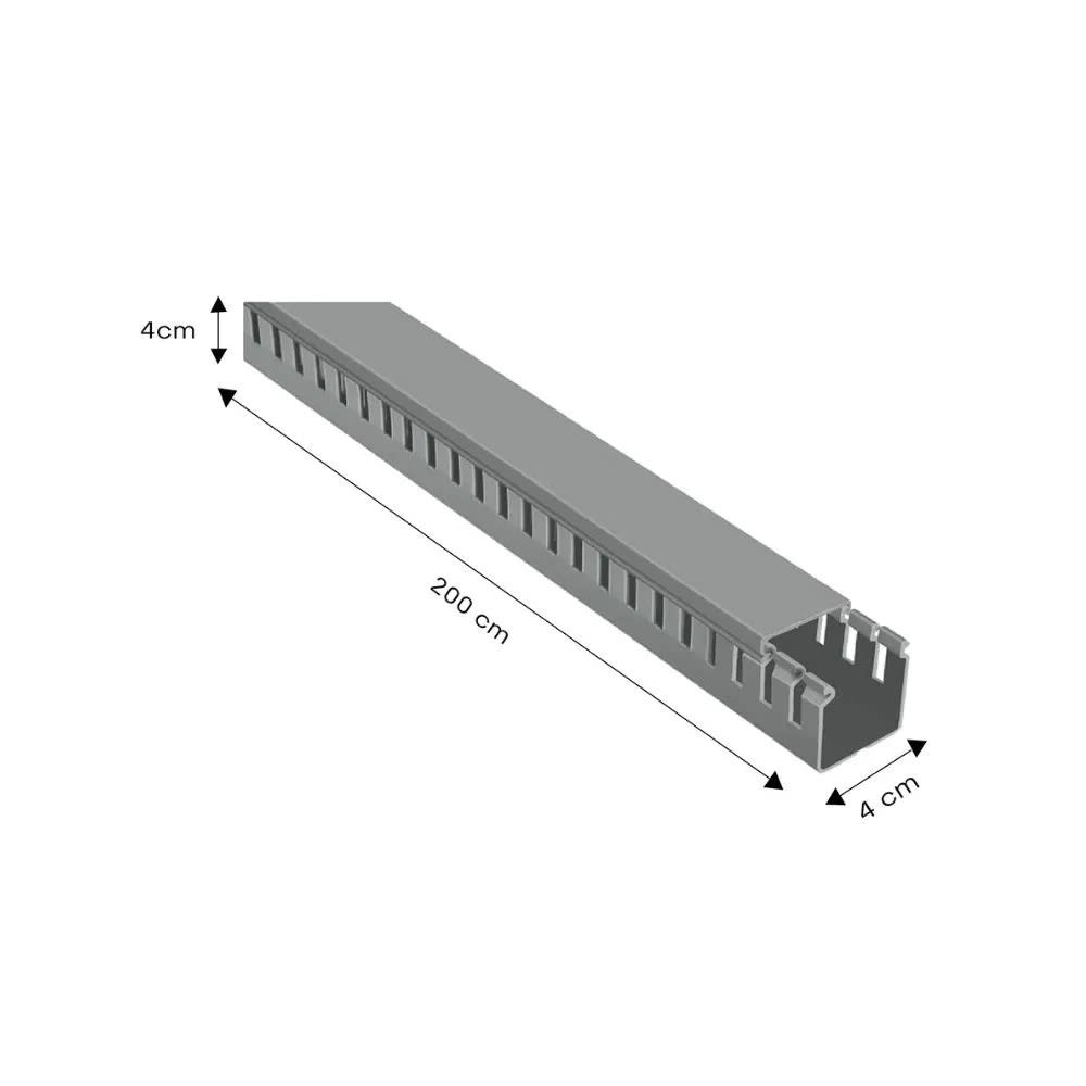 CANALETA PVC RANURADA 40X40MM GRIS ORGANIZADOR DE CABLES MUTLUSAN2