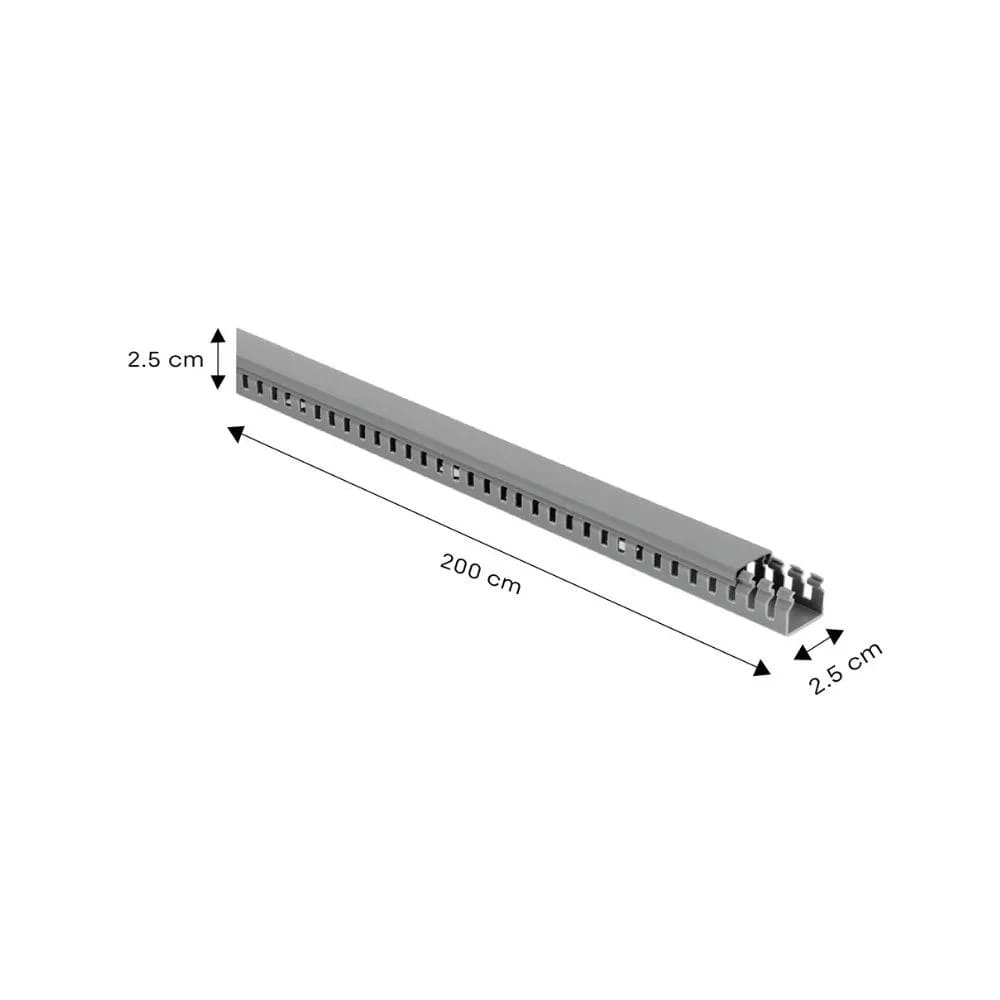 CANALETA ABS RANURADA 25X25MM GRIS MODELO RANURADA MUTLUSAN2