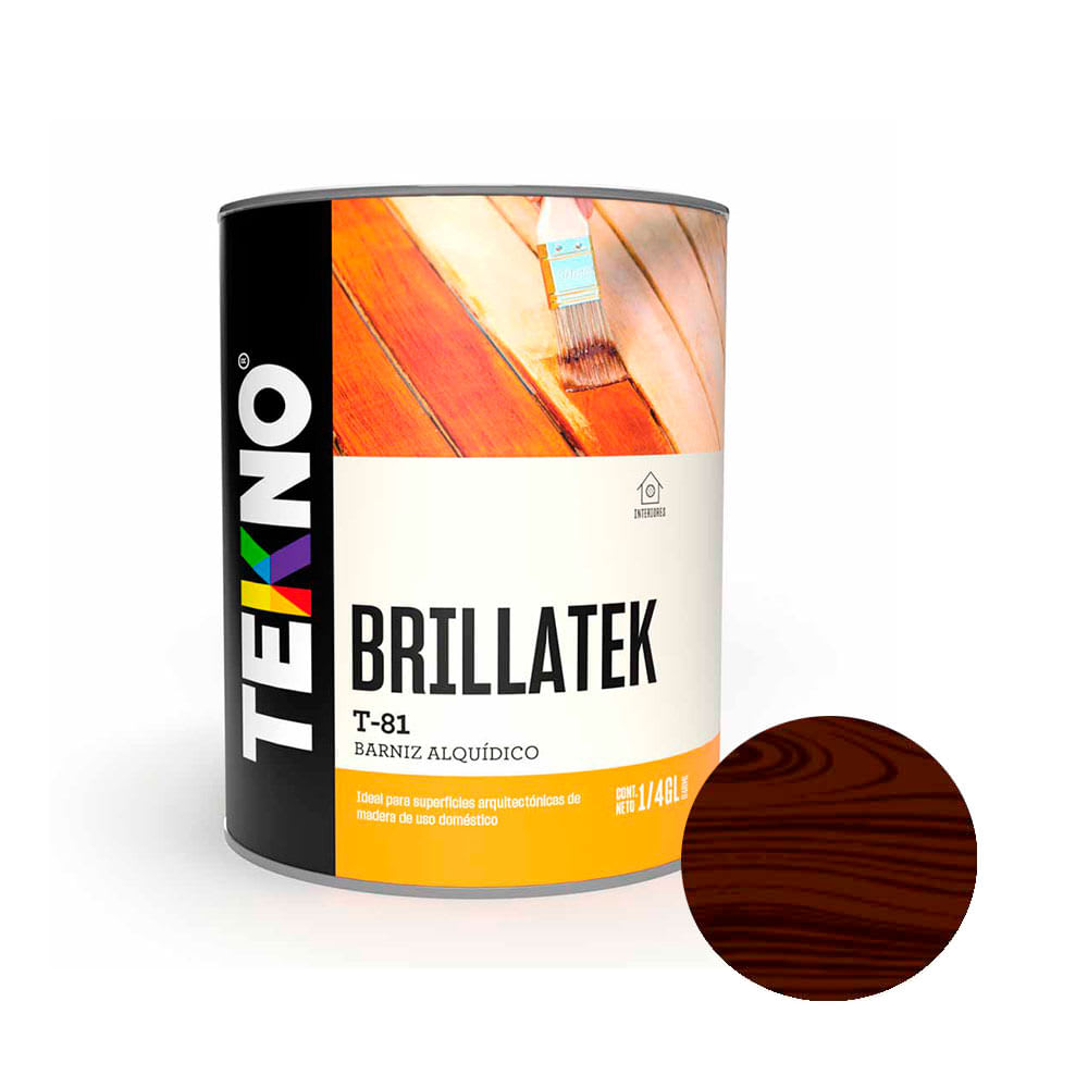 BARNIZ T-81 NOGAL 1/4 GALON TEKNO1