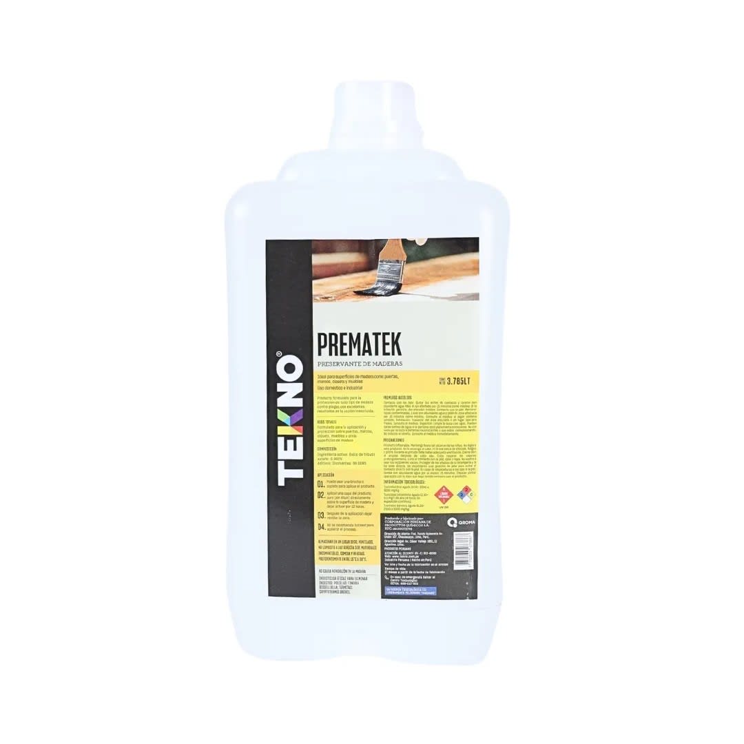 PROTECTOR DE MADERA PREMATEK 4 LITROS PRESERVANTE CONTRA PLAGAS TEKNO1