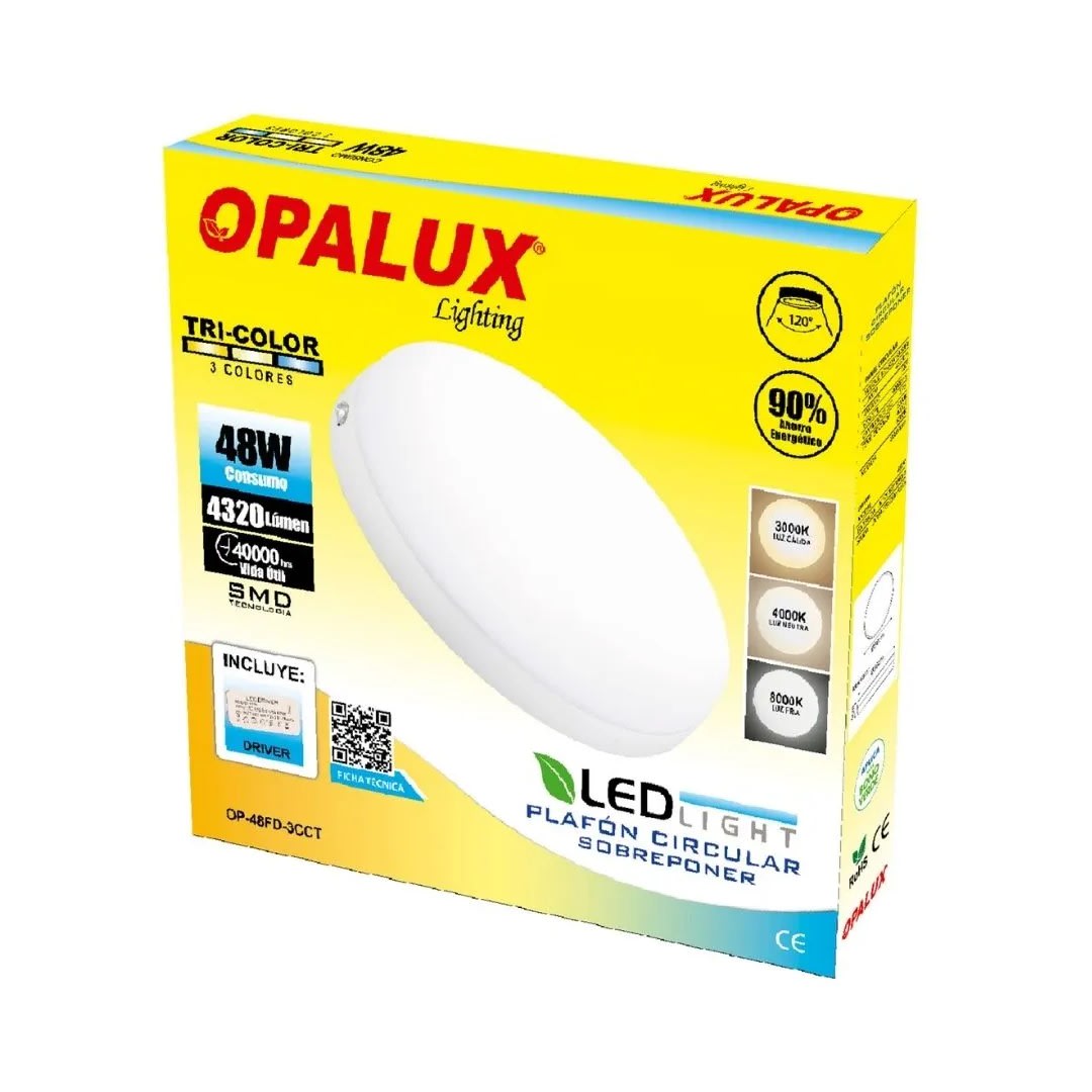 PLAFON LED REDONDO 48W LUZ FRIA BLANCO OPALUX1