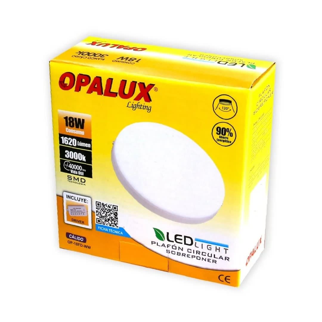 PLAFON LED REDONDO 18W LUZ CALIDA BL OPALUX1