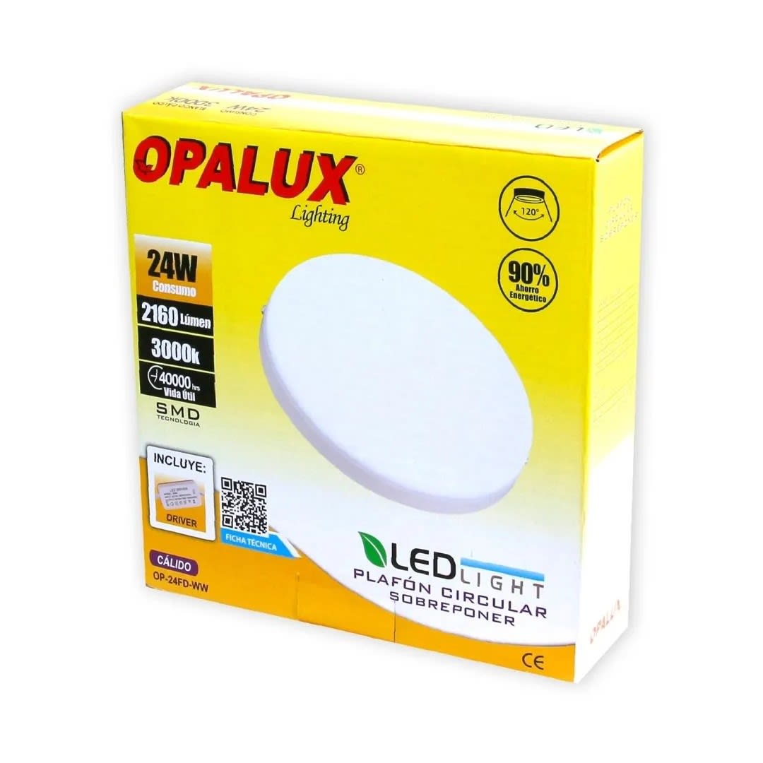 PLAFON LED REDONDO 24W LUZ CALIDA BL OPALUX1