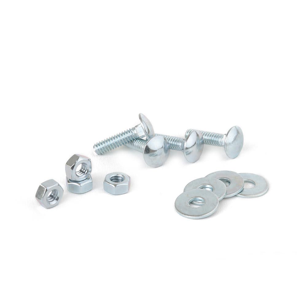 PERNO COCHE + TUERCAS + ARANDELAS 1/4X1'' X 4 UNIDADES SM