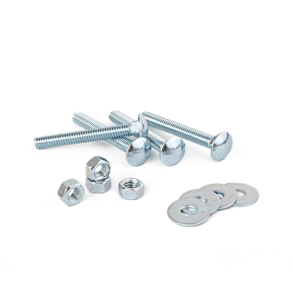 PERNO COCHE + TUERCA + ARANDELA 5/16X2 1/2'' X 4 UNIDADES SM