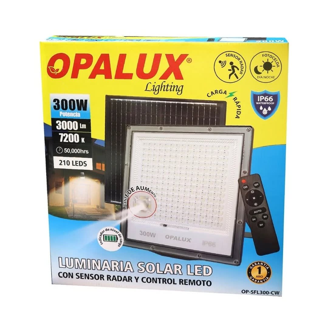 REFLECTOR LED SOLAR 300W LUZ FRIA OPALUX1