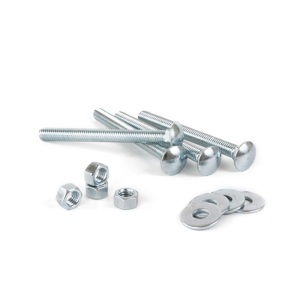 PERNO COCHE + TUERCA + ARANDELA 3/8'' X 4'' 4 UNIDADES SM