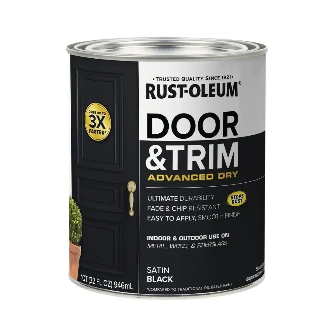 PINTURA PARA PUERTAS DOOR&TRIM NEGRO SATINADO 946ML RUST OLEUM1