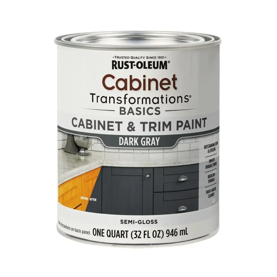 PINTURA PARA MUEBLES CABINET GRIS CLARO SEMIBRILLO 946ML RUST OLEUM1