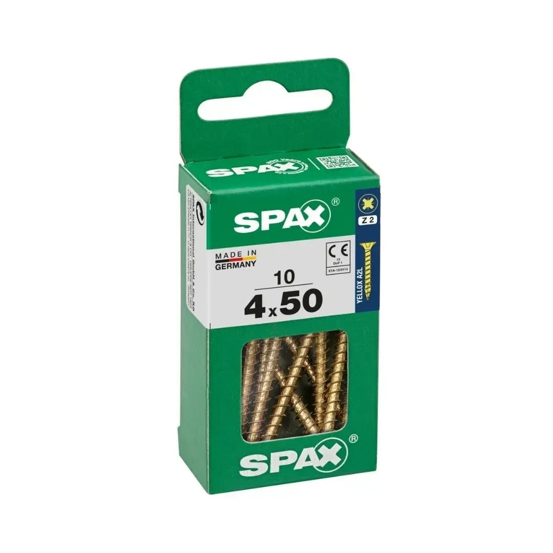 TORNILLO CABEZA PLANA BICRO 4X50 S - 10 UNIDADES SPAX1