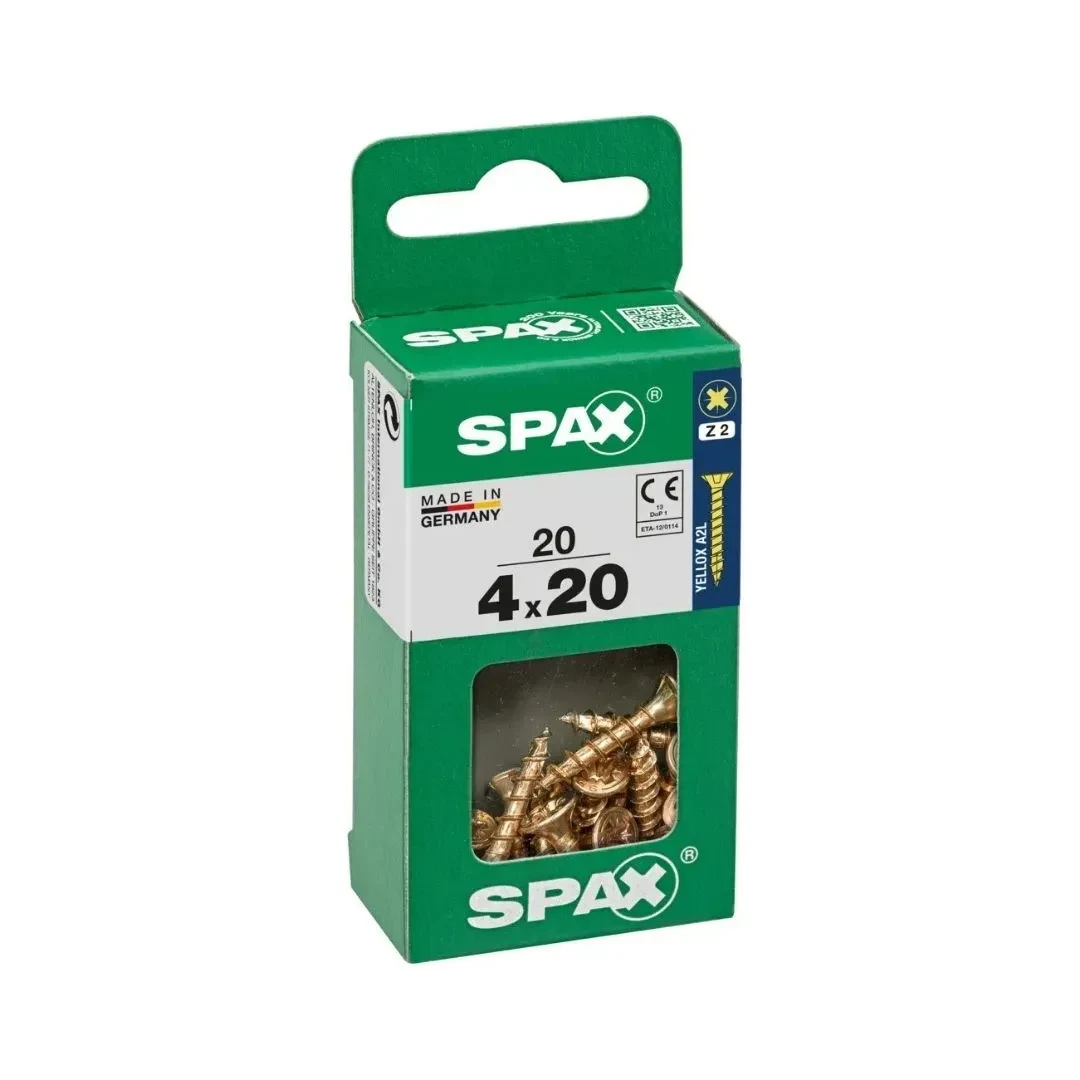 TORNILLO CABEZA PLANA BICRO 4X20 S - 20 UNIDADES SPAX