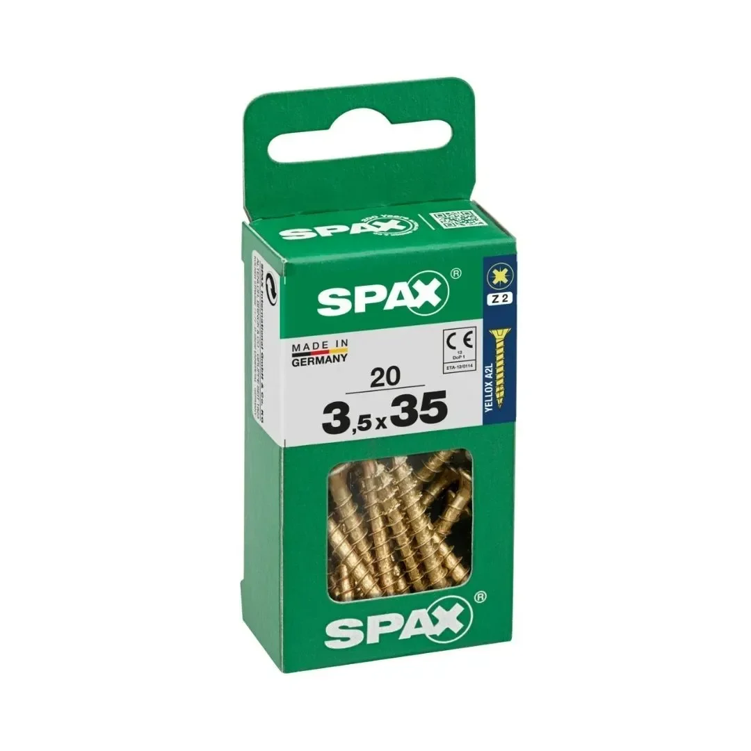TORNILLO CABEZA PLANA BICRO 3.5X35 S - 20 UNIDADES SPAX