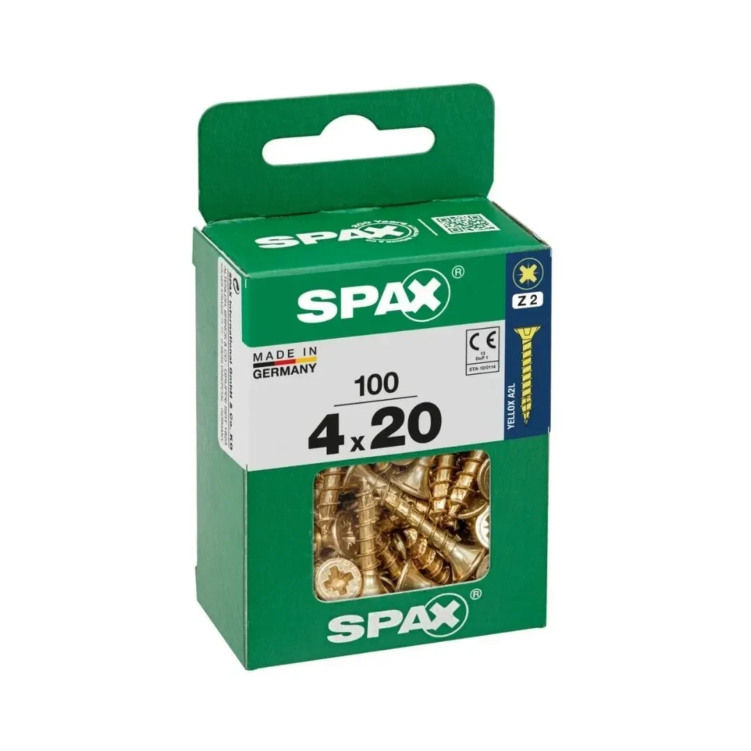 TORNILLO CABEZA PLANA BICRO 4X20 M - 100 UNIDADES SPAX1