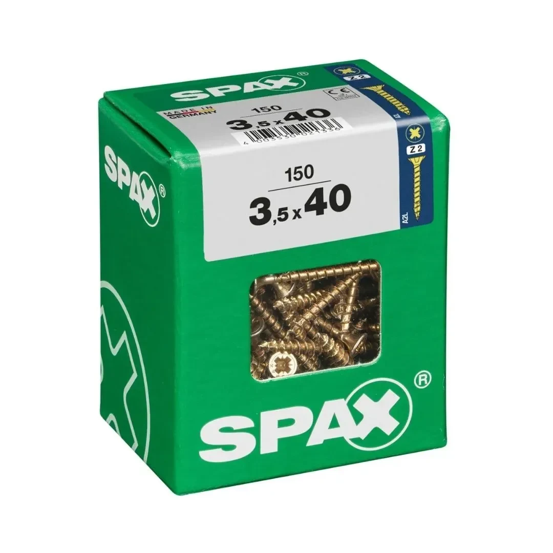 TORNILLO CABEZA PLANA BICRO 3.5X40 L - 150 UNIDADES SPAX